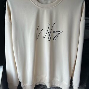Light yellow wifey thin pullover/sweatshirt